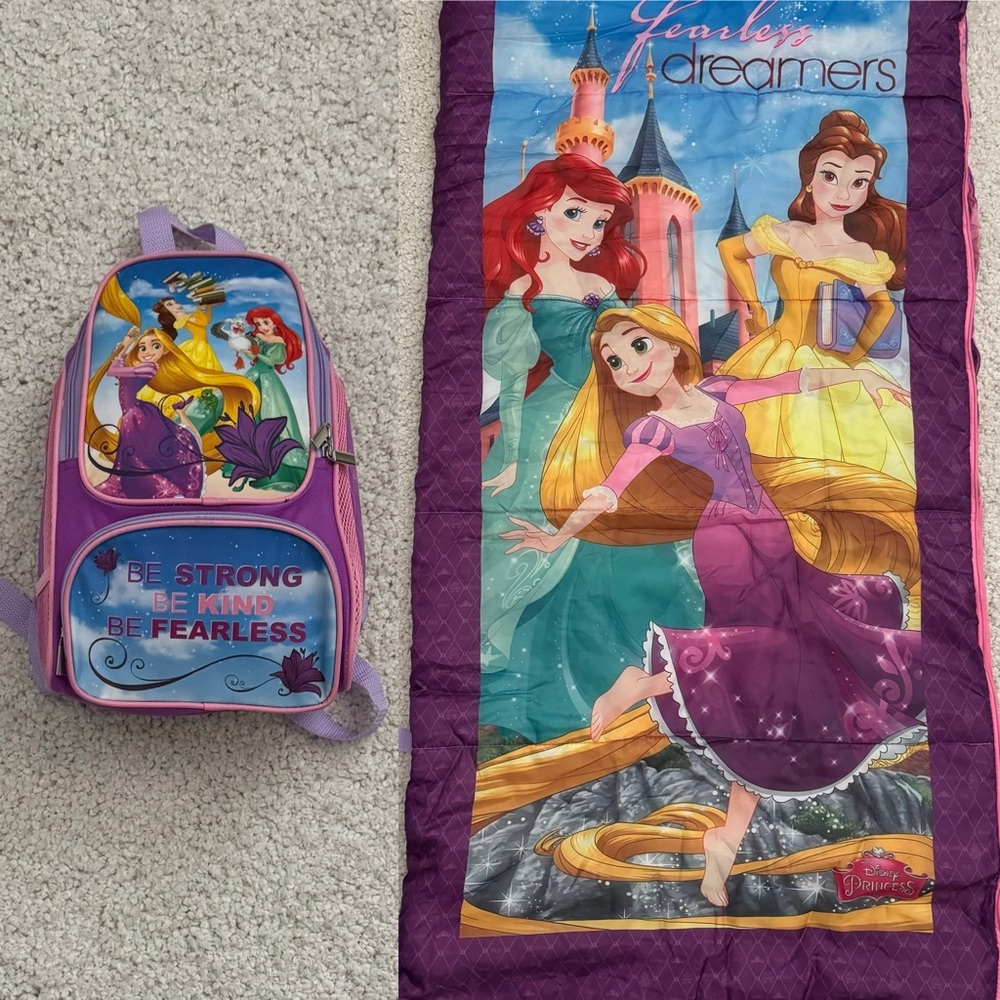 Disney Princess Sleeping Bag in Backpack